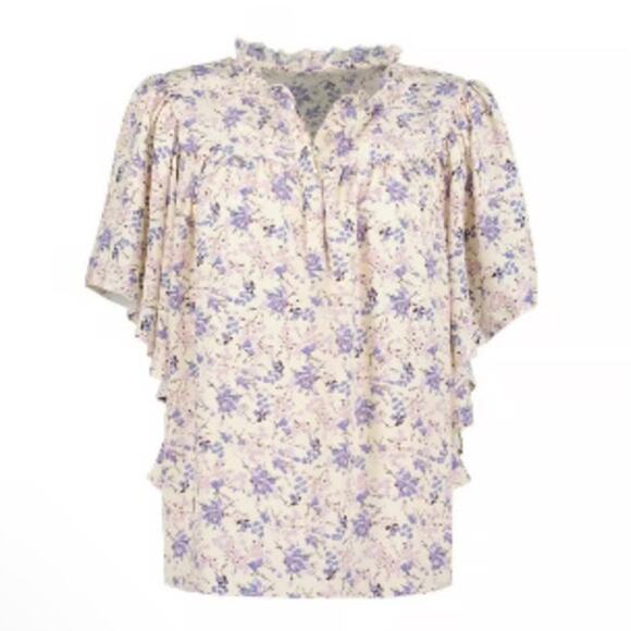 New with Tag Bishop + Young Camille Blouse Botanical Print size Large - Picture 2 of 8